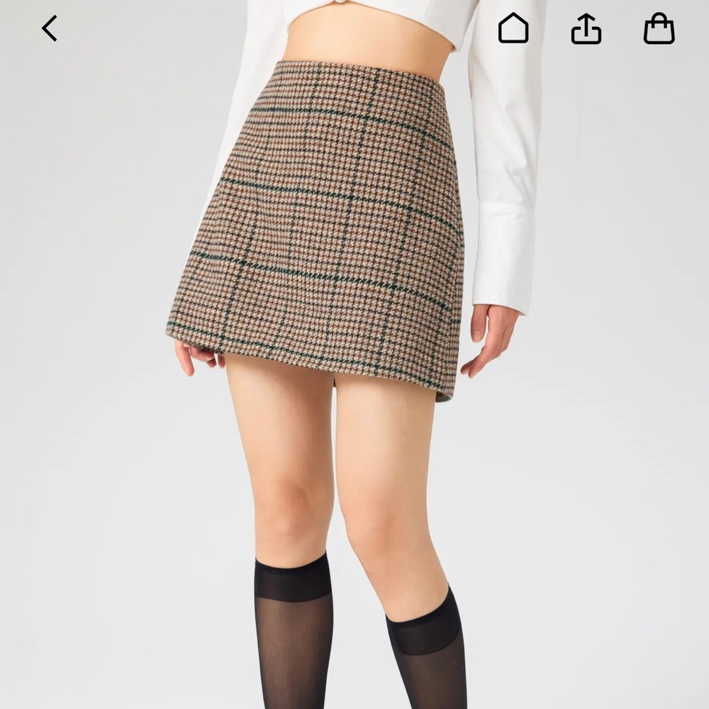 Tweed Mid Waist Mini Skirt